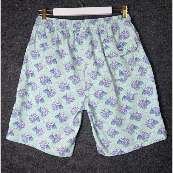 Peter Millar Seaside Collection Swim Trunks Men's M Lionfish Print Mint Green - Picture 4 of 7